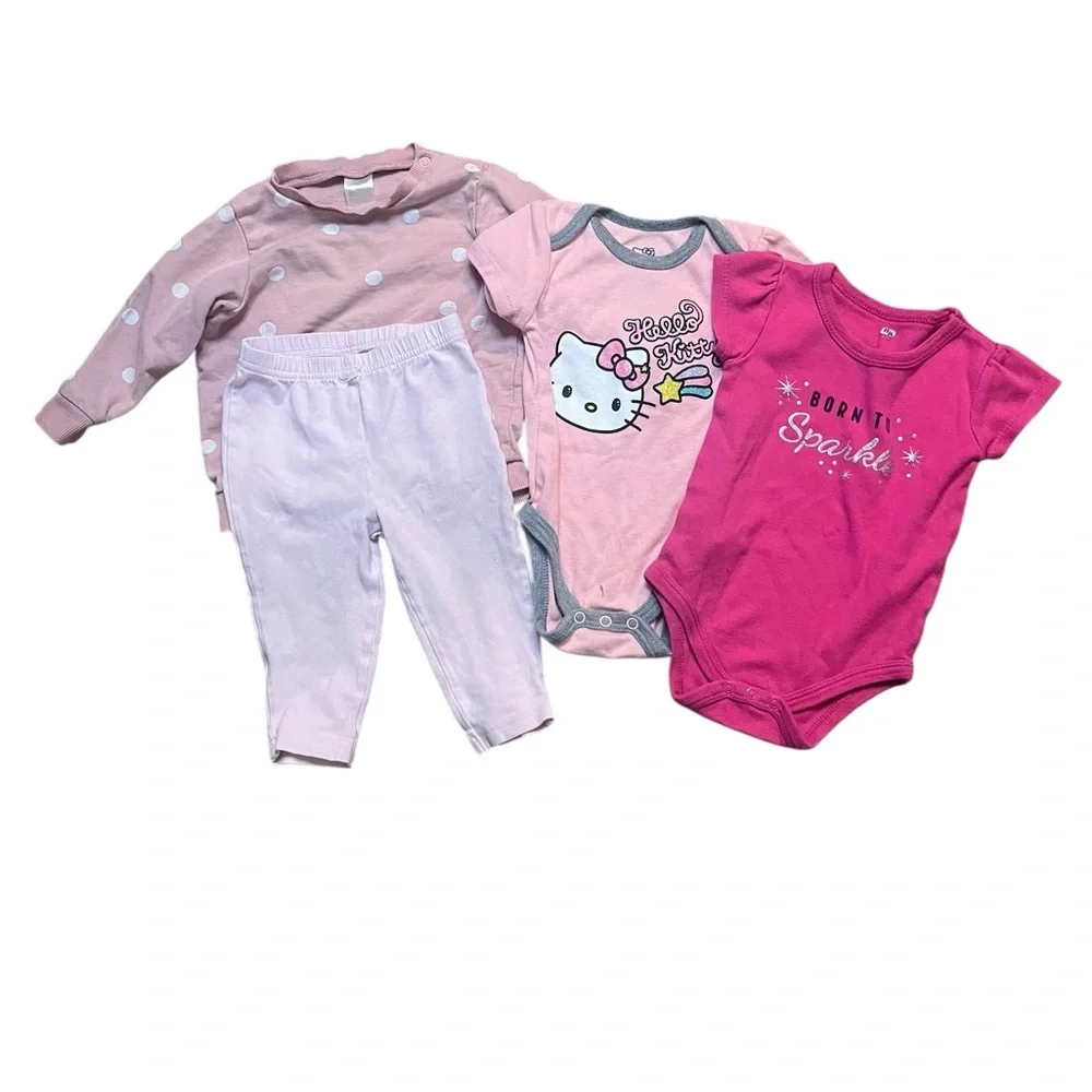 Four-Piece Baby Girls Bundle 6 to 9 Months